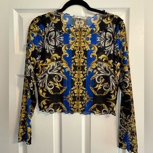 Alice and Olivia baroque sheer top